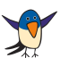 Illustration einer blauen Schwalbe